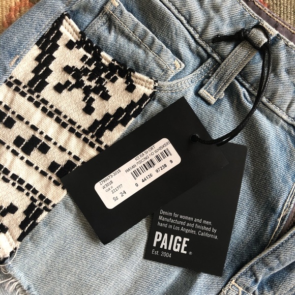 PAIGE Keira Shorts Mayan Piecing NWT - Picture 3 of 7